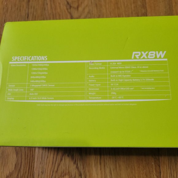 NWT Dash Camera DOD RX8W - Picture 5 of 11